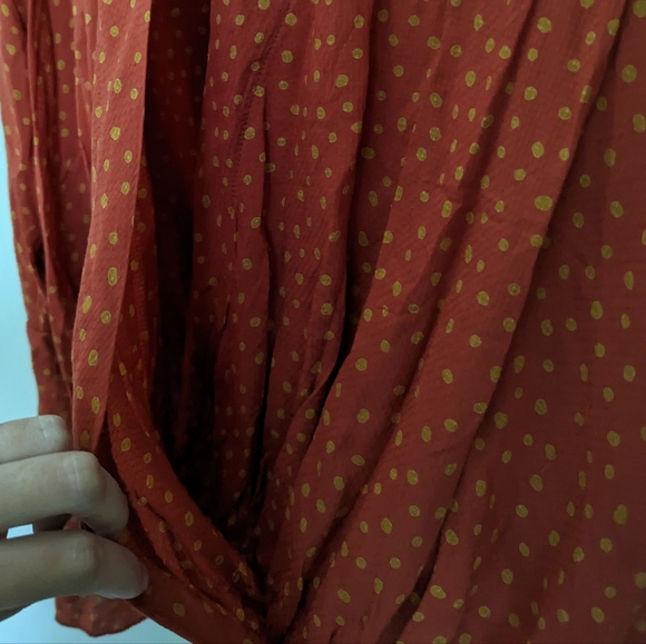 Nwt Free People XS Polka Dot Wrap Long Sleeve Bodysuit - Picture 7 of 10